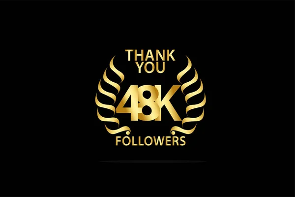 48K 000 Followers Thankyou Anniversary Celebration Logotype Anniversary Logo — Stok Vektör