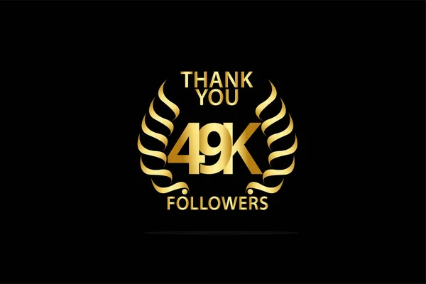 49K 000 Послідовників Thankyou Ювілейний Логотип Святкування Ювілейний Логотип — стоковий вектор