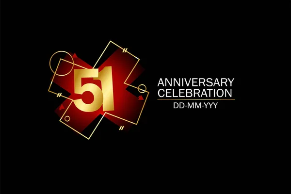 Years Anniversary Celebration Logotype Anniversary Logo Isolated Black Background Vector — Vetor de Stock