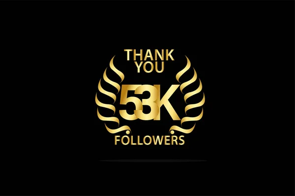53K 000 Followers Thankyou Anniversary Celebration Logotype Anniversary Logo — ストックベクタ