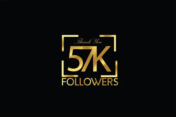 57K 000 Followers Thankyou Anniversary Celebration Logotype Anniversary Logo —  Vetores de Stock