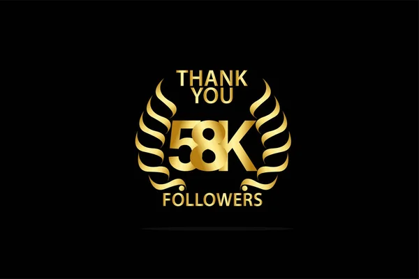 58K 000 Followers Thankyou Anniversary Celebration Logotype Anniversary Logo — ストックベクタ