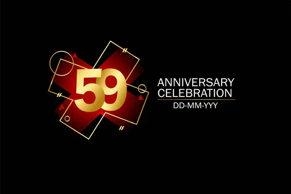 Years Anniversary Celebration Logotype Anniversary Logo Isolated Black Background Vector — Vetor de Stock