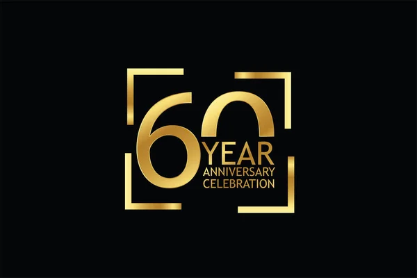 Years Anniversary Celebration Logotype Anniversary Logo Isolated Black Background Vector — Stock vektor