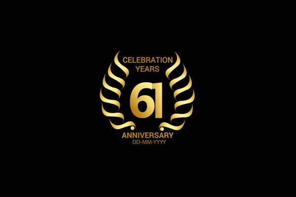 Years Anniversary Celebration Logotype Anniversary Logo Isolated Black Background Vector — Archivo Imágenes Vectoriales