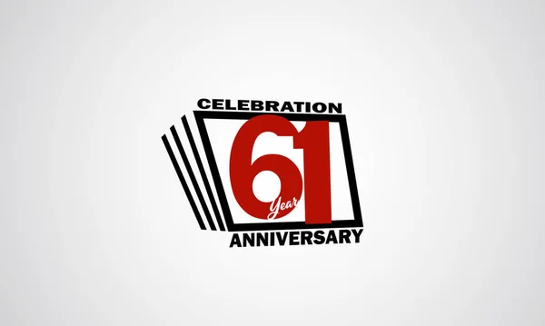 Years Anniversary Celebration Book Design Style Black Red Color Event — Archivo Imágenes Vectoriales