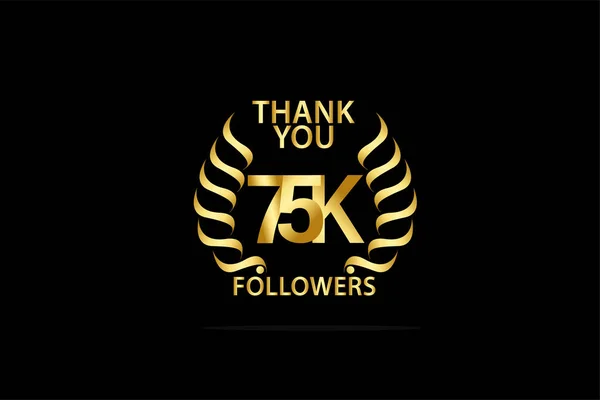 75K 000 Followers Thankyou Anniversary Celebration Logotype Anniversary Logo — Stockvektor