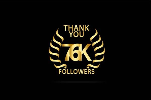 76K 000 Followers Thankyou Anniversary Celebration Logotype Anniversary Logo — Stock Vector