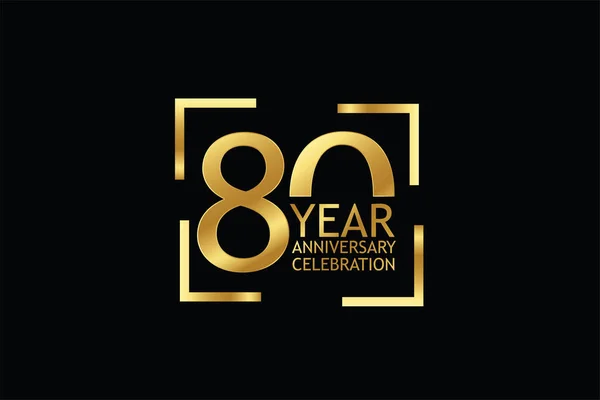 Years Anniversary Celebration Logotype Anniversary Logo Isolated Black Background Vector — Stock vektor