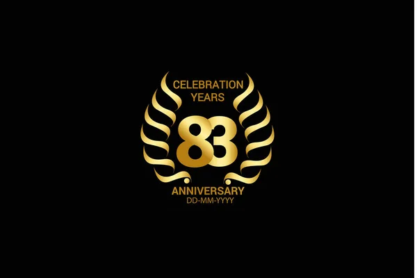 Years Anniversary Celebration Logotype Anniversary Logo Isolated Black Background Vector — Stock Vector