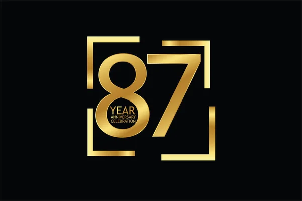 Years Anniversary Celebration Logotype Anniversary Logo Isolated Black Background Vector — Stok Vektör
