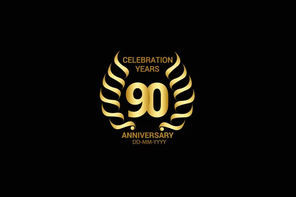 Years Anniversary Celebration Logotype Anniversary Logo Isolated Black Background Vector —  Vetores de Stock