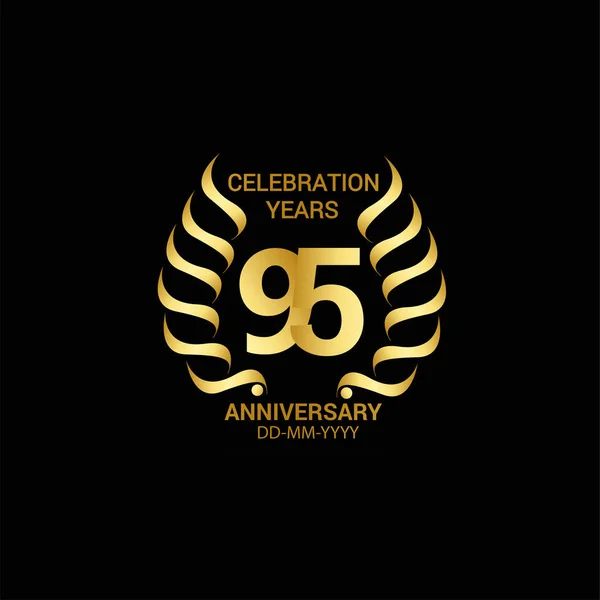 Years Anniversary Celebration Logotype Anniversary Logo Isolated Black Background Vector — Archivo Imágenes Vectoriales