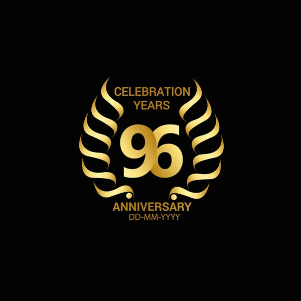 Years Anniversary Celebration Logotype Anniversary Logo Isolated Black Background Vector — Vettoriale Stock