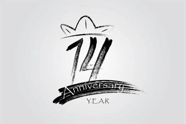 Years Anniversary Chalk Ink Style Minimalistic Logo Years Jubilee Greeting — Archivo Imágenes Vectoriales