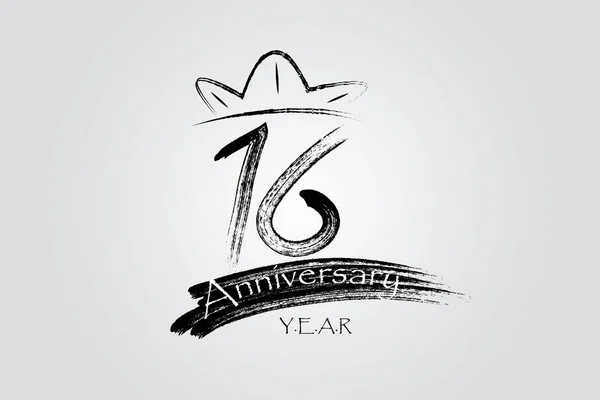 Years Anniversary Chalk Ink Style Minimalistic Logo Years Jubilee Greeting — Stock Vector