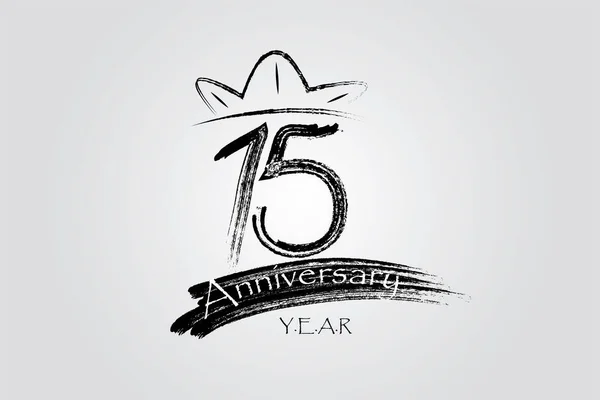 Years Anniversary Chalk Ink Style Minimalistic Logo Years Jubilee Greeting — Image vectorielle
