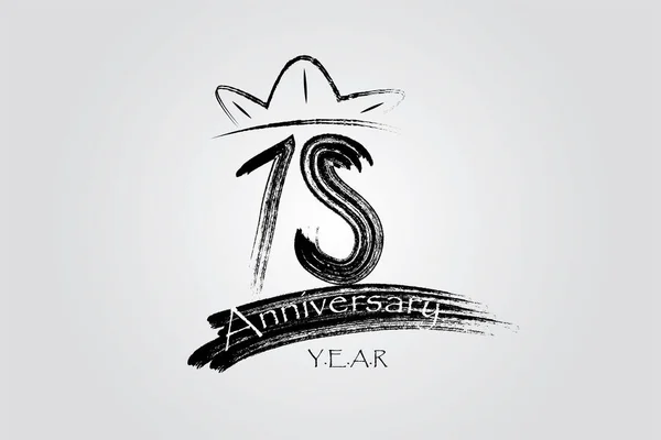 Years Anniversary Chalk Ink Style Minimalistic Logo Years Jubilee Greeting — Vetor de Stock