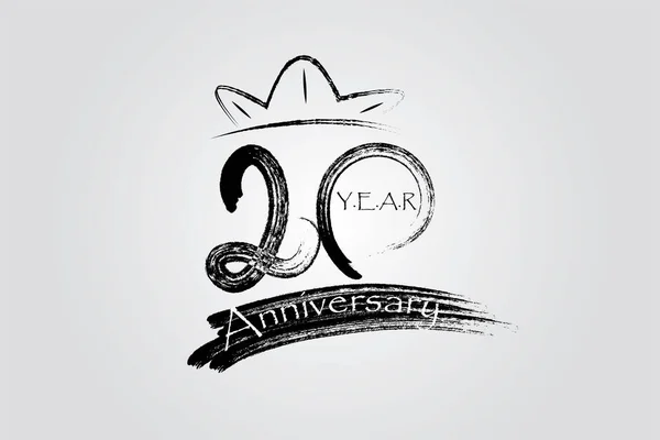 Years Anniversary Chalk Ink Style Minimalistic Logo Years Jubilee Greeting — Stock Vector