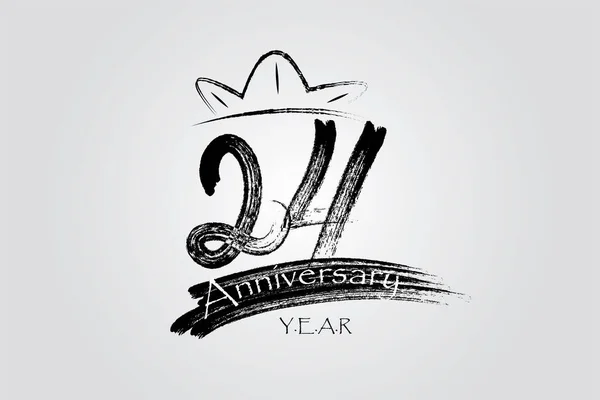 Years Anniversary Chalk Ink Style Minimalistic Logo Years Jubilee Greeting — Vector de stock