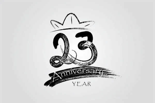 Years Anniversary Chalk Ink Style Minimalistic Logo Years Jubilee Greeting — Archivo Imágenes Vectoriales