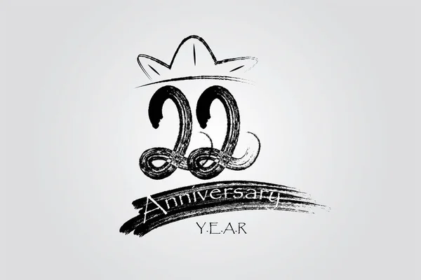 Years Anniversary Chalk Ink Style Minimalistic Logo Years Jubilee Greeting — vektorikuva