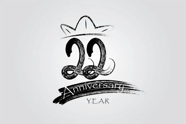 Years Anniversary Chalk Ink Style Minimalistic Logo Years Jubilee Greeting — Stock Vector