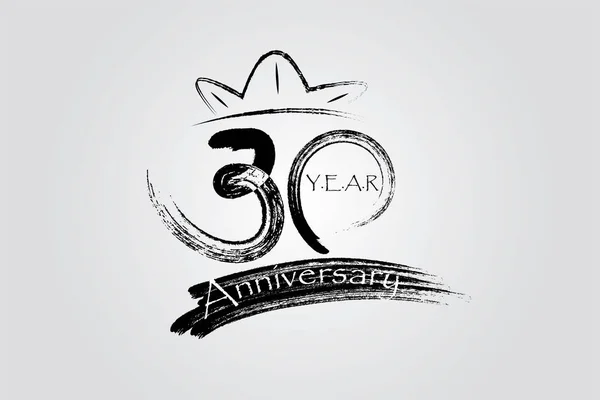 Years Anniversary Chalk Ink Style Minimalistic Logo Years Jubilee Greeting — Vettoriale Stock