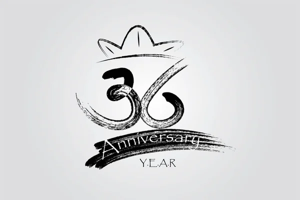 Years Anniversary Chalk Ink Style Minimalistic Logo Years Jubilee Greeting — Stock Vector