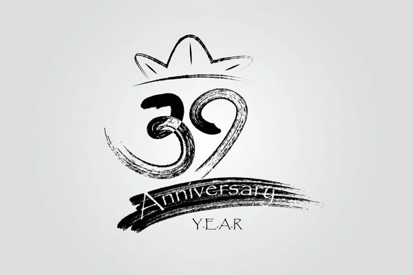 Years Anniversary Chalk Ink Style Minimalistic Logo Years Jubilee Greeting — Stockový vektor