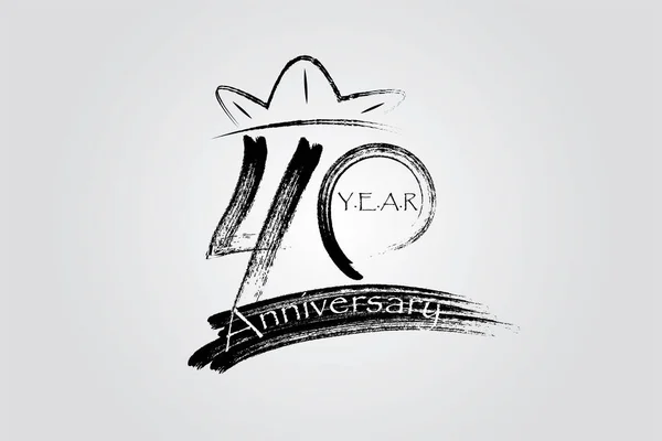 Years Anniversary Chalk Ink Style Minimalistic Logo Years Jubilee Greeting — Stockvector