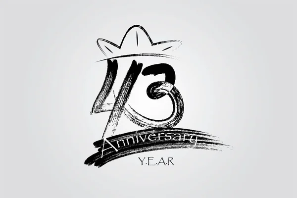 Years Anniversary Chalk Ink Style Minimalistic Logo Years Jubilee Greeting —  Vetores de Stock