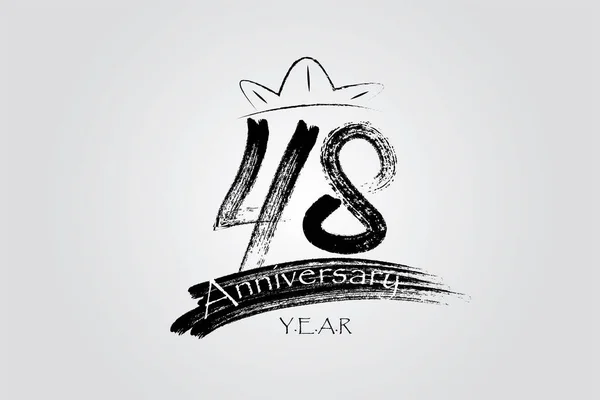 Years Anniversary Chalk Ink Style Minimalistic Logo Years Jubilee Greeting —  Vetores de Stock