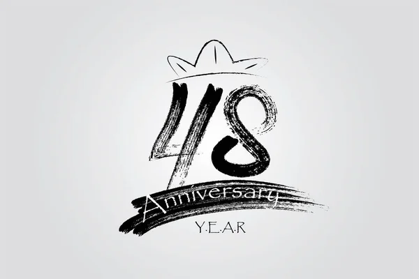 Years Anniversary Chalk Ink Style Minimalistic Logo Years Jubilee Greeting — Vector de stock