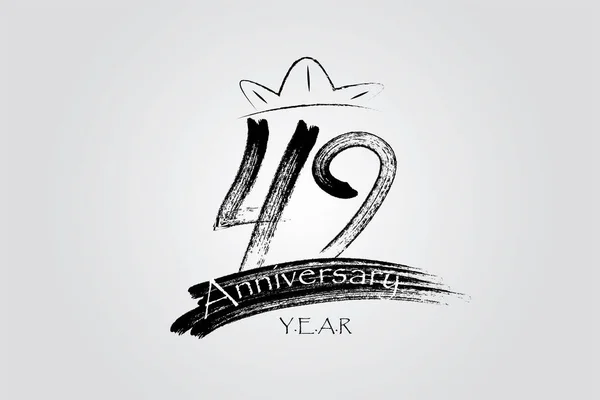 Years Anniversary Chalk Ink Style Minimalistic Logo Years Jubilee Greeting — Stock Vector