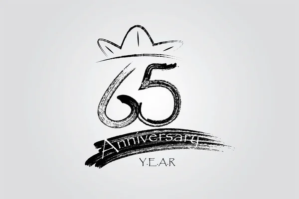 Years Anniversary Chalk Ink Style Minimalistic Logo Years Jubilee Greeting — Stockvektor