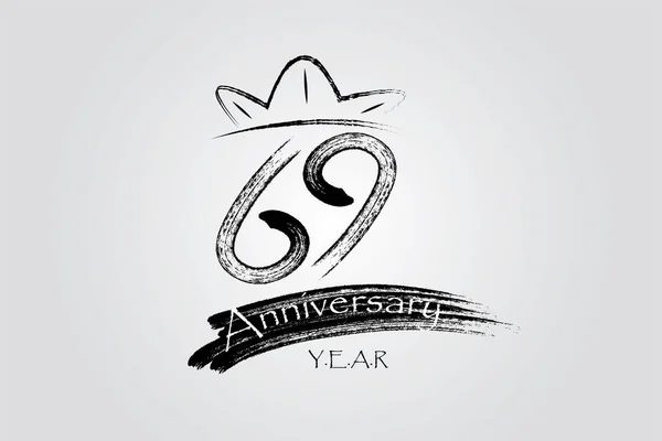Years Anniversary Chalk Ink Style Minimalistic Logo Years Jubilee Greeting — Vettoriale Stock