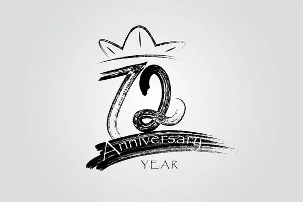 Years Anniversary Chalk Ink Style Minimalistic Logo Years Jubilee Greeting — Vettoriale Stock