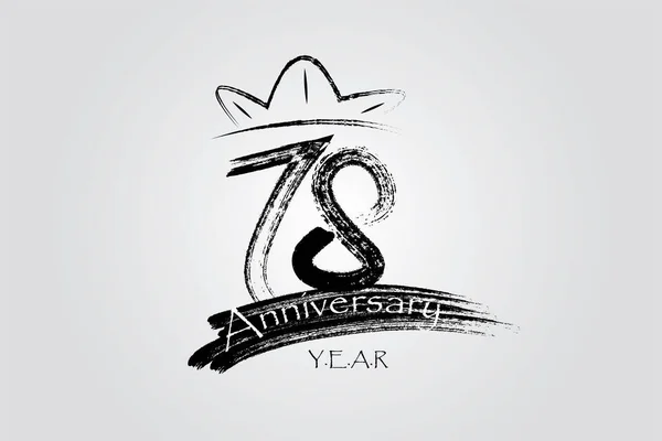 Years Anniversary Chalk Ink Style Minimalistic Logo Years Jubilee Greeting — Vettoriale Stock