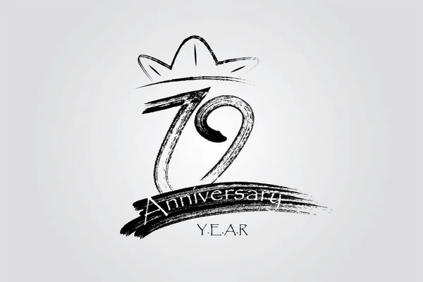 Years Anniversary Chalk Ink Style Minimalistic Logo Years Jubilee Greeting — Stock Vector