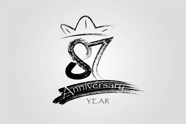 Years Anniversary Chalk Ink Style Minimalistic Logo Years Jubilee Greeting — Stock vektor