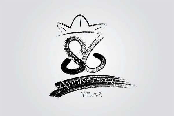 Years Anniversary Chalk Ink Style Minimalistic Logo Years Jubilee Greeting — Stock Vector