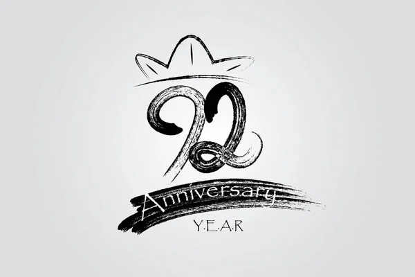 Years Anniversary Chalk Ink Style Minimalistic Logo Years Jubilee Greeting — 스톡 벡터