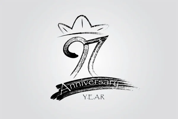 Years Anniversary Chalk Ink Style Minimalistic Logo Years Jubilee Greeting —  Vetores de Stock