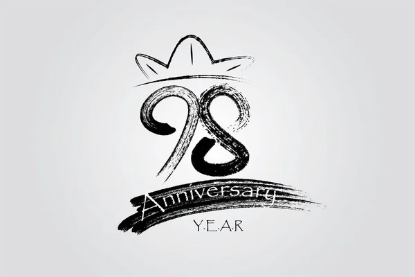 Years Anniversary Chalk Ink Style Minimalistic Logo Years Jubilee Greeting — Stok Vektör