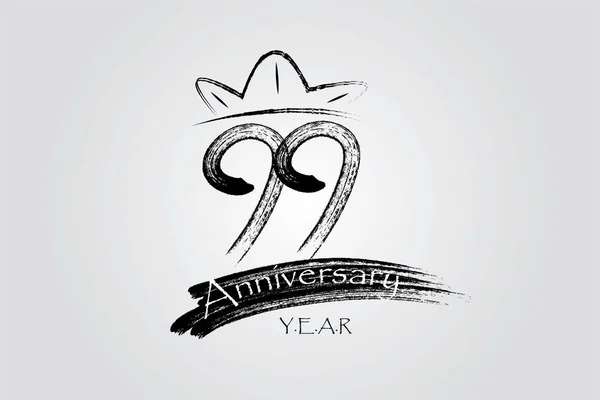 Years Anniversary Chalk Ink Style Minimalistic Logo Years Jubilee Greeting — Stock Vector