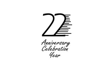 22 years anniversary celebration.  vector design for celebration, invitation card, and greeting card