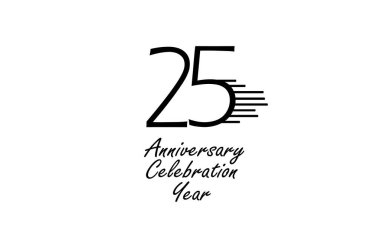  25 years anniversary celebration.  vector design for celebration, invitation card, and greeting card