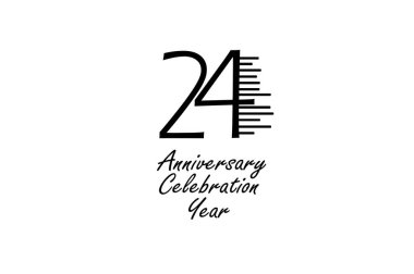 24 years anniversary celebration.  vector design for celebration, invitation card, and greeting card