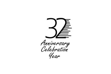 32 years anniversary celebration.  vector design for celebration, invitation card, and greeting card
